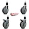 Service Caster 6'' Thermoplastic Rubber Wheel Swivel 1-3/4'' Expanding Stem Caster Set 2 Brakes, 4PK SCC-EX20S614-TPRB-2-PLB-2-134 - alternate 5